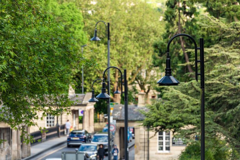 Bath's heritage streetlighting during the day