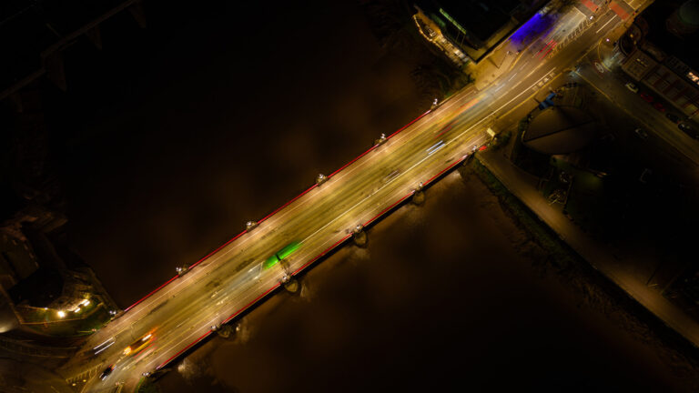 heritage lanterns on a bridge