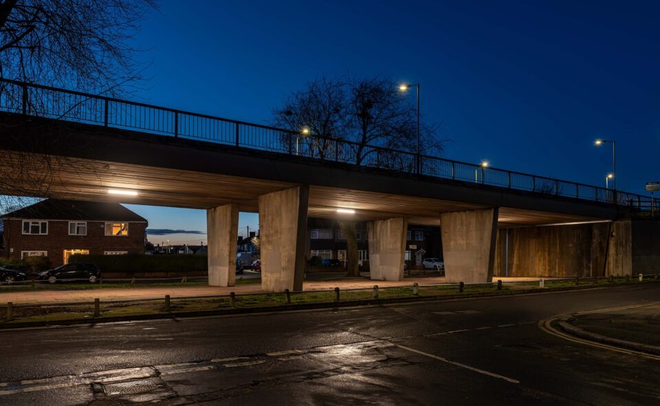a well lit underpass under the M4