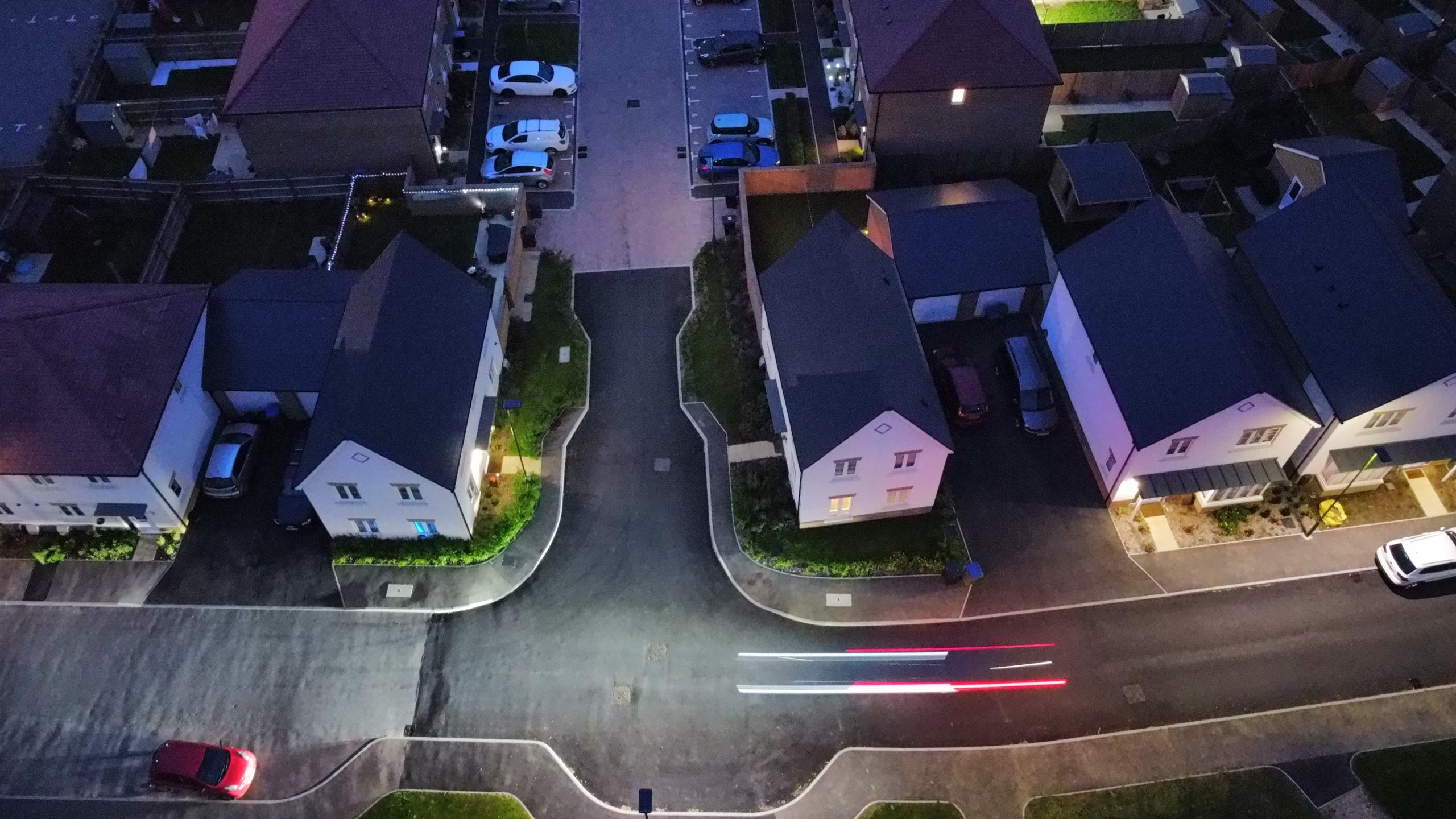 solar street lighting on housing development