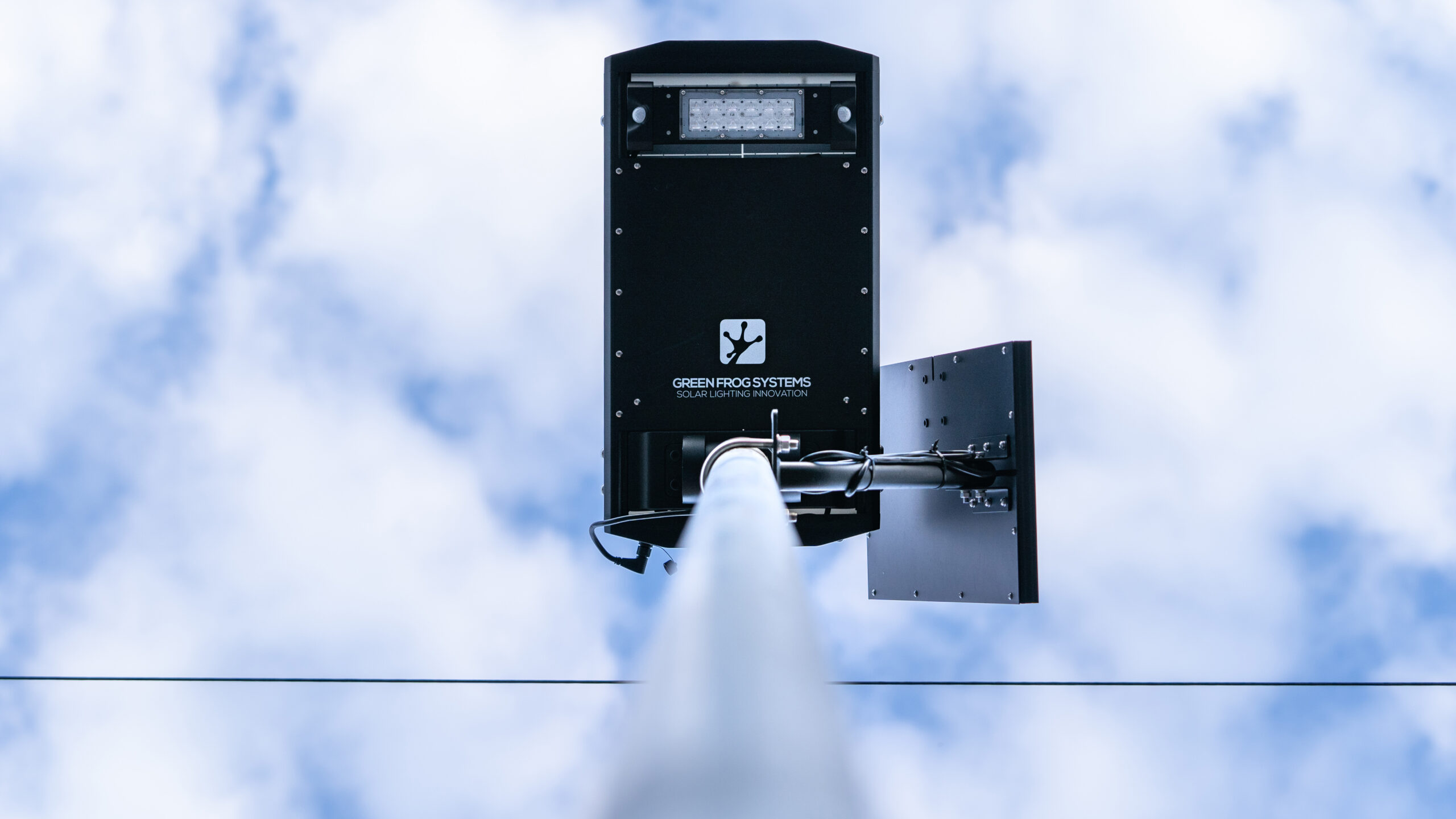 solar street light with blue sky