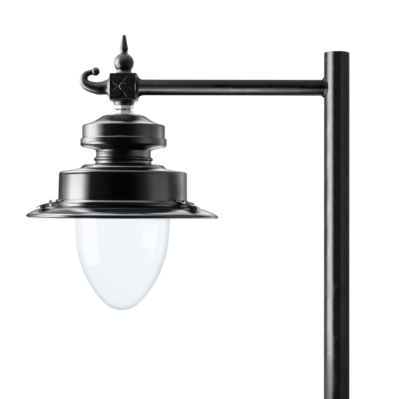 small heritage lantern on a black lamp post