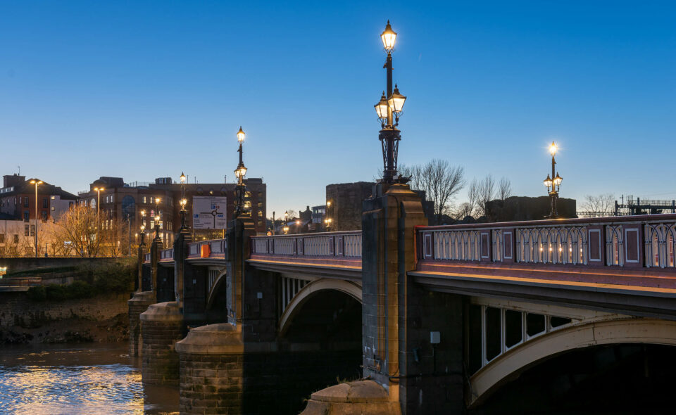 heritage lanterns on a bridge